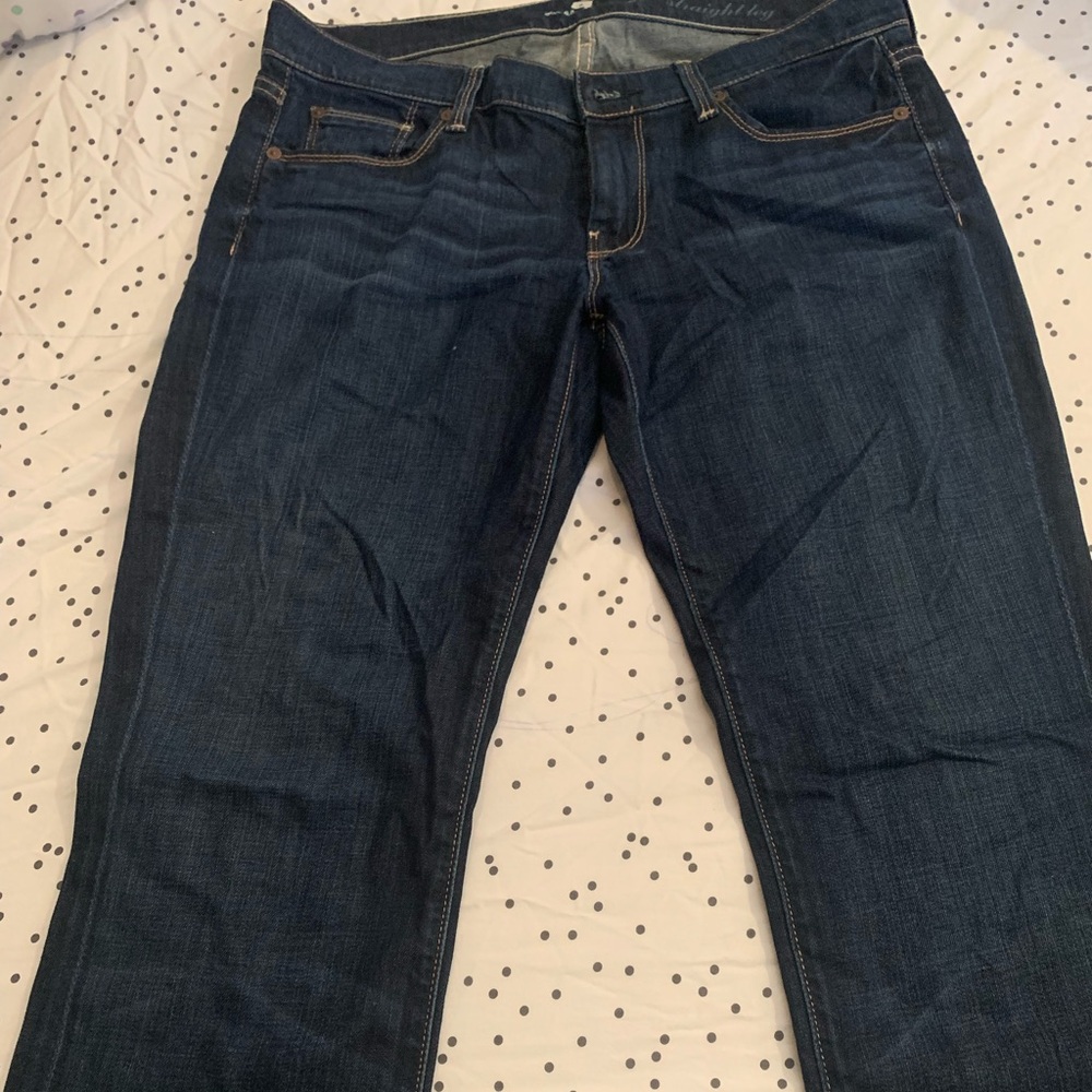 7 For All Mankind Women's Dark Blue Straight Jeans